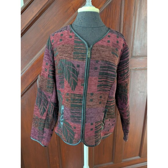 Christopher & Banks Womens Jacket Size XL Multicolor Patchwork Zipper Closure - Picture 1 of 9